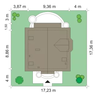 План этажа №1 1-этажного дома K-1139 в Тюмени