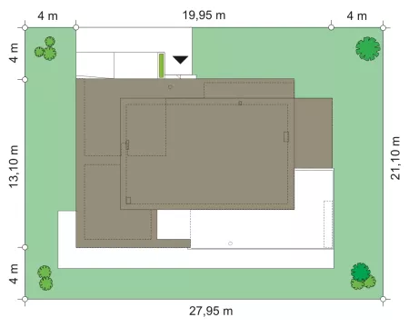 План этажа №1 2-этажного дома K-2288 в Тюмени