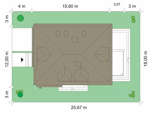 План этажа №1 2-этажного дома K-2331 в Тюмени