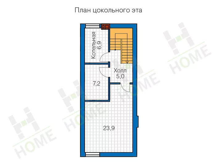 План этажа №1 2-этажного дома 40-68 в Тюмени