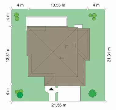 План этажа №1 2-этажного дома K-2245 в Тюмени