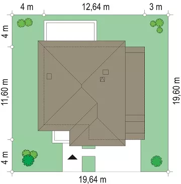 План этажа №1 2-этажного дома K-2237-2 в Тюмени