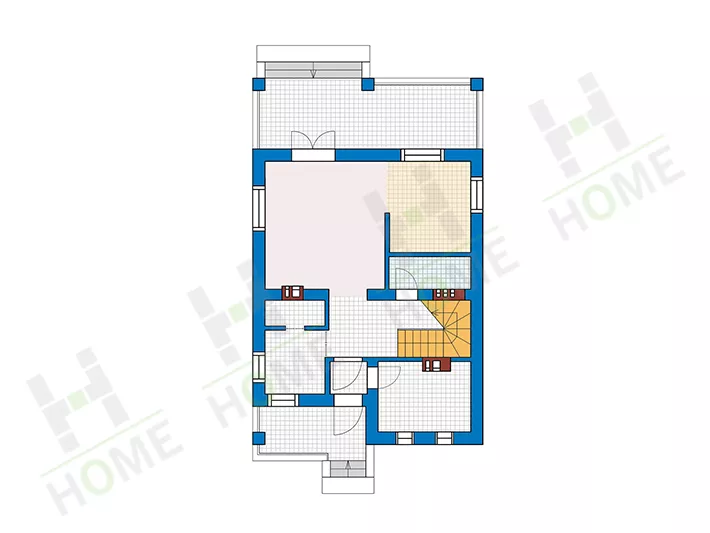 План этажа №1 2-этажного дома 57-07 в Тюмени