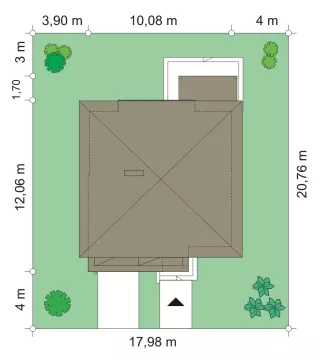 План этажа №1 2-этажного дома K-2205 в Тюмени