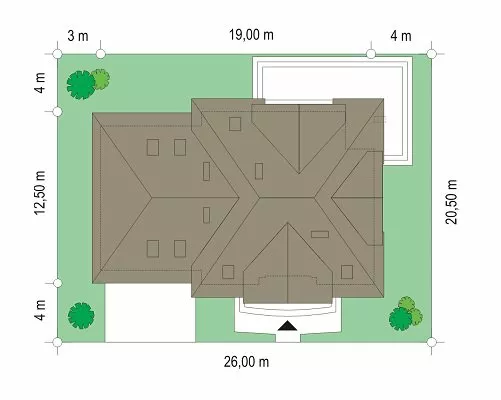План этажа №1 1-этажного дома K-1362 в Тюмени