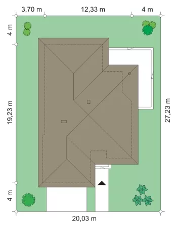 План этажа №1 1-этажного дома K-1191 в Тюмени