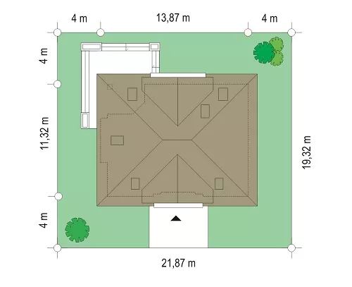 План этажа №1 1-этажного дома K-1231 в Тюмени