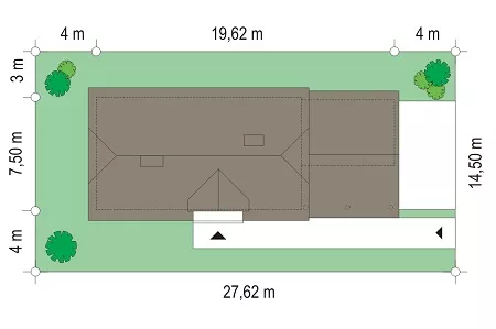 План этажа №1 1-этажного дома K-1211 в Тюмени