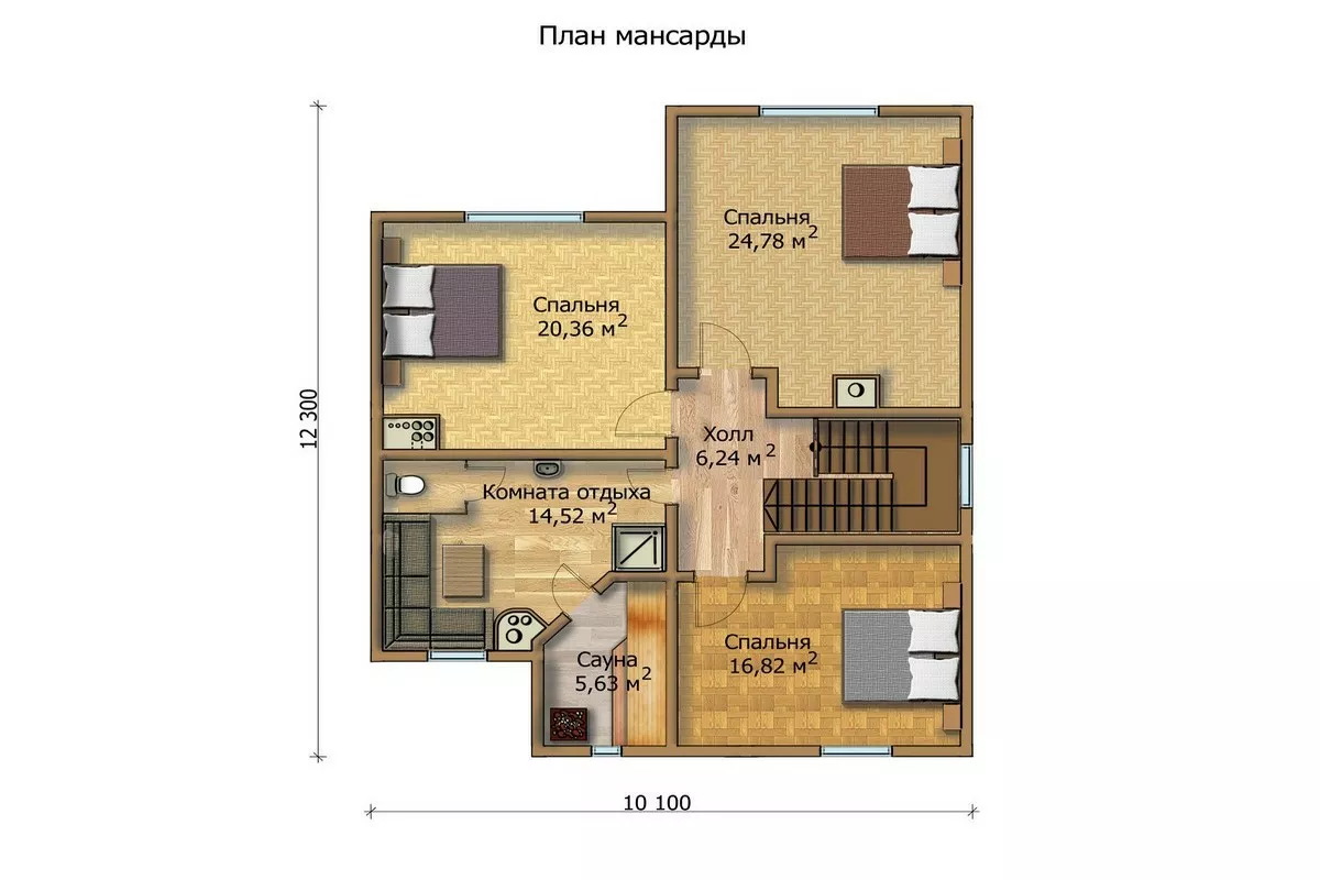 Проект дома KR-1188 площадью 188.36 кв. м в Тюмени