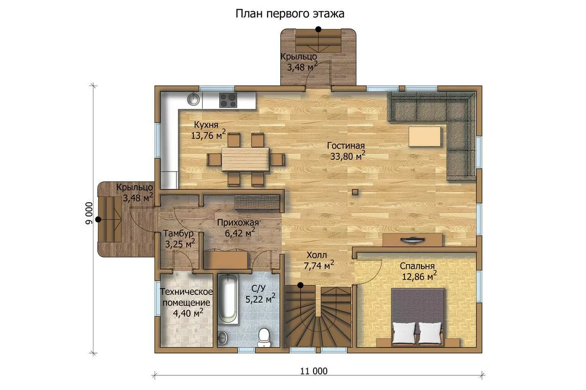 Каркасный дом KR-1152 площадью 152 кв. м в Тюмени