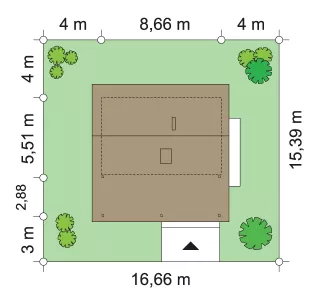 План этажа №1 1-этажного дома D-174 в Тюмени