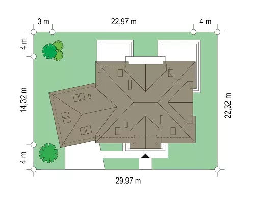 План этажа №1 1-этажного дома K-1419 в Тюмени