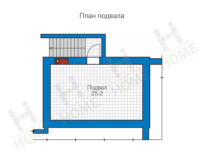 План этажа №1 2-этажного дома 57-63BL в Тюмени