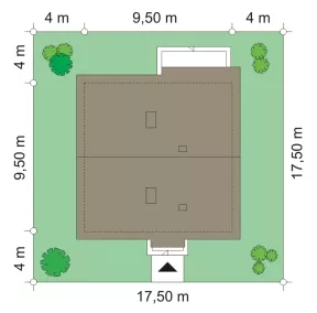 План этажа №1 1-этажного дома K-1125 в Тюмени