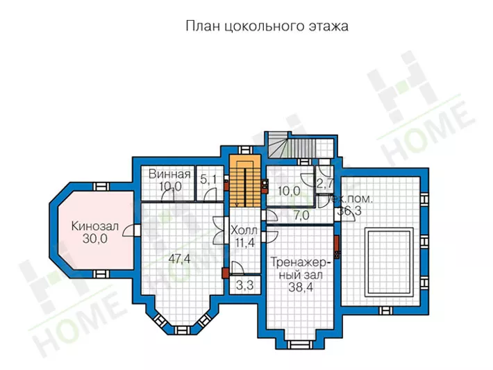 План этажа №1 2-этажного дома 40-67A в Тюмени