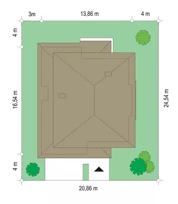План этажа №1 2-этажного дома K-2329 в Тюмени