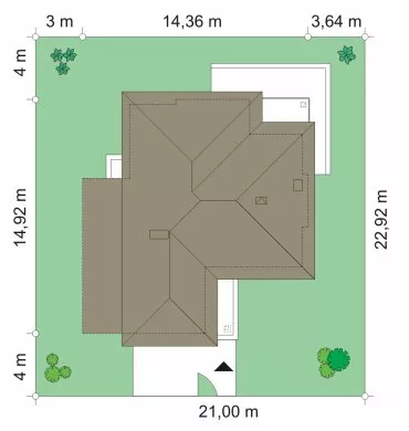 План этажа №1 2-этажного дома K-2278 в Тюмени