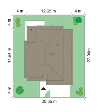 План этажа №1 2-этажного дома K-2277 в Тюмени