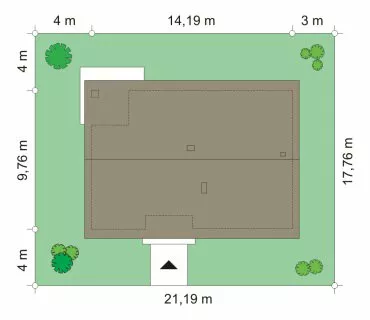 План этажа №1 1-этажного дома K-1128 в Тюмени