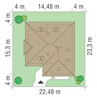 План этажа №1 1-этажного дома K-1246-2 в Тюмени