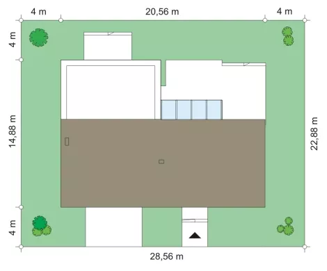 План этажа №1 2-этажного дома K-2432 в Тюмени