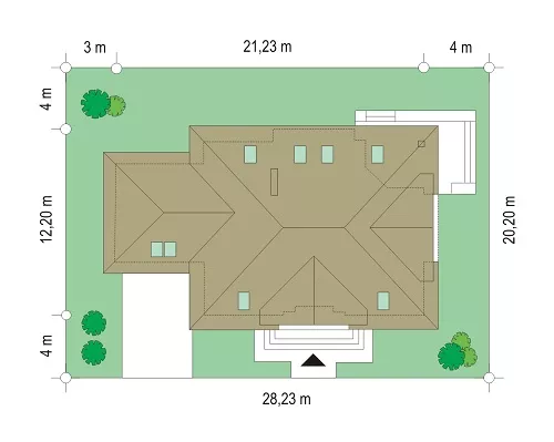 План этажа №1 1-этажного дома K-1324 в Тюмени