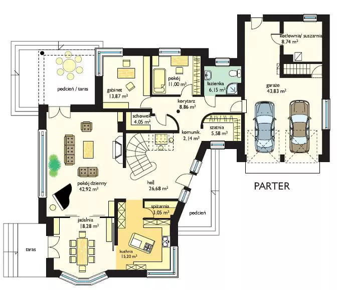 План этажа №1 1-этажного дома K-1447 в Тюмени