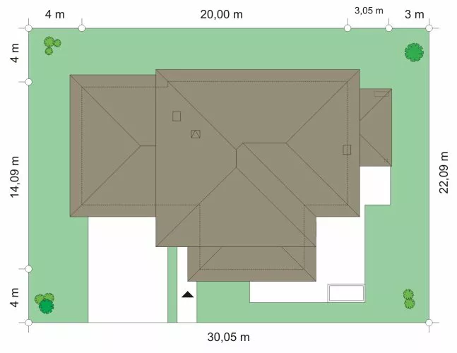 План этажа №1 2-этажного дома K-2365 в Тюмени