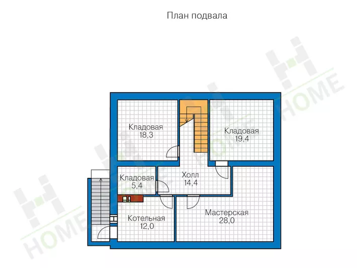 План этажа №1 2-этажного дома 40-58CL в Тюмени