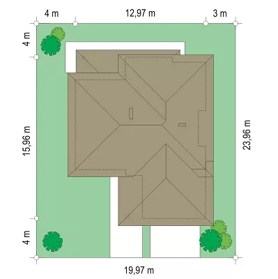 План этажа №1 2-этажного дома K-2324 в Тюмени