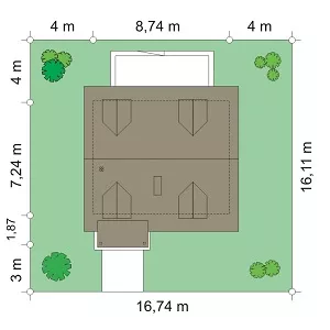 План этажа №1 1-этажного дома K-1110-5 в Тюмени