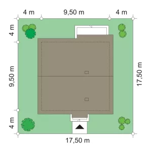 План этажа №1 1-этажного дома K-190 в Тюмени