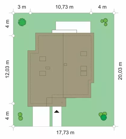 План этажа №1 1-этажного дома K-1172 в Тюмени